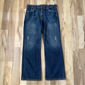 Vintage BKE Tyler Jeans Men's 36 x 32 Medium Wash Denim Bootcut Distressed Y2K